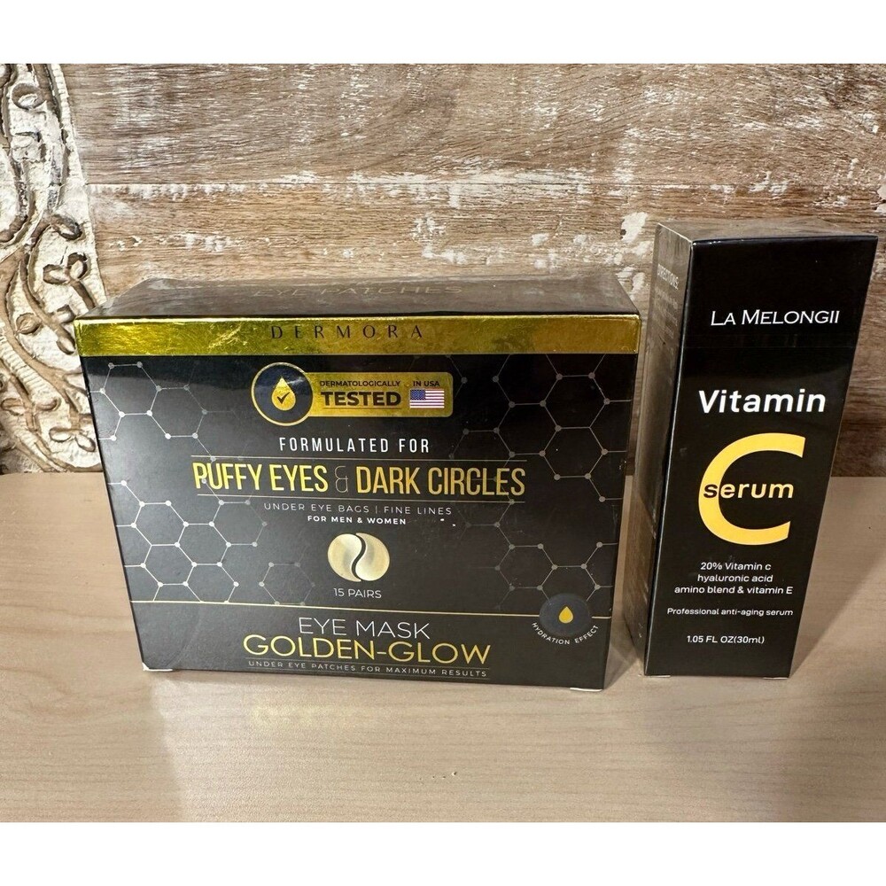 Vitamin C Serum and Eye Mask Golden Glow Patches
